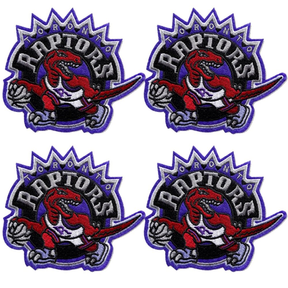 4 pcs Toronto Raptors Embroidered Iron On Sew on Patches 4.0" x 3.75"
